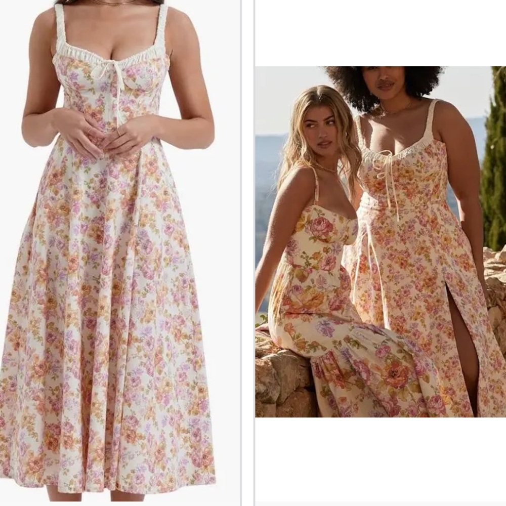 Sabrina floral-print cotton-blend midi dress